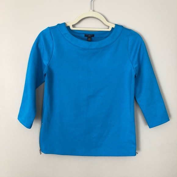 Ann Taylor Blue Side Zipper Top, Size: XS Petite - Picture 8 of 8